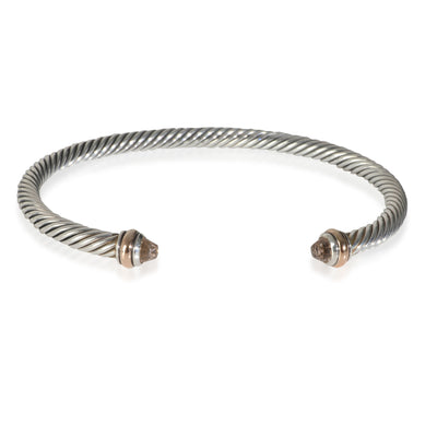 Rose Gold & Sterling Silver Morganite Cable Classic Bracelet