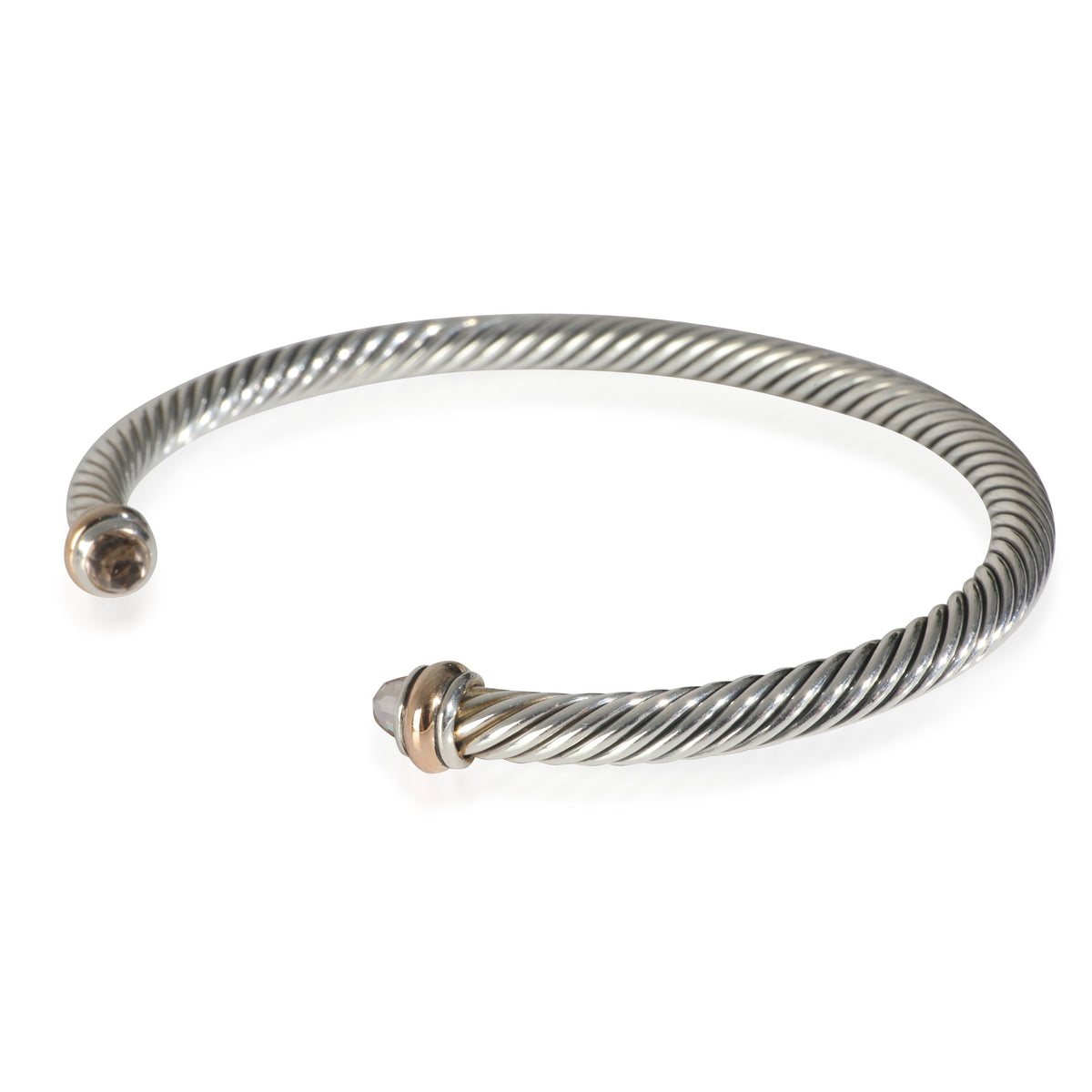 Rose Gold & Sterling Silver Morganite Cable Classic Bracelet