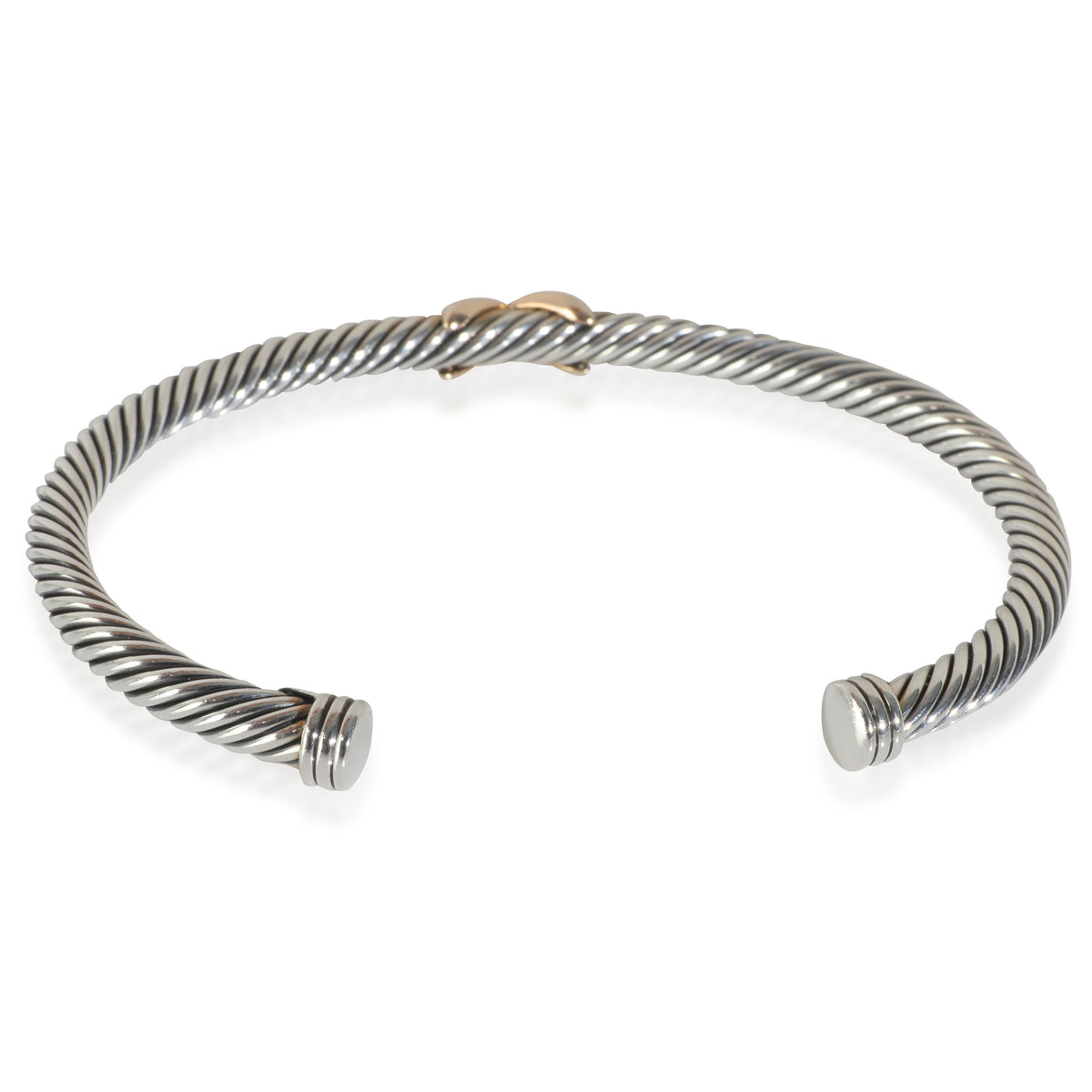 Rose Gold & Sterling Silver  Cable X Bracelet