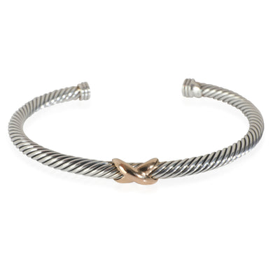 Rose Gold & Sterling Silver  Cable X Bracelet