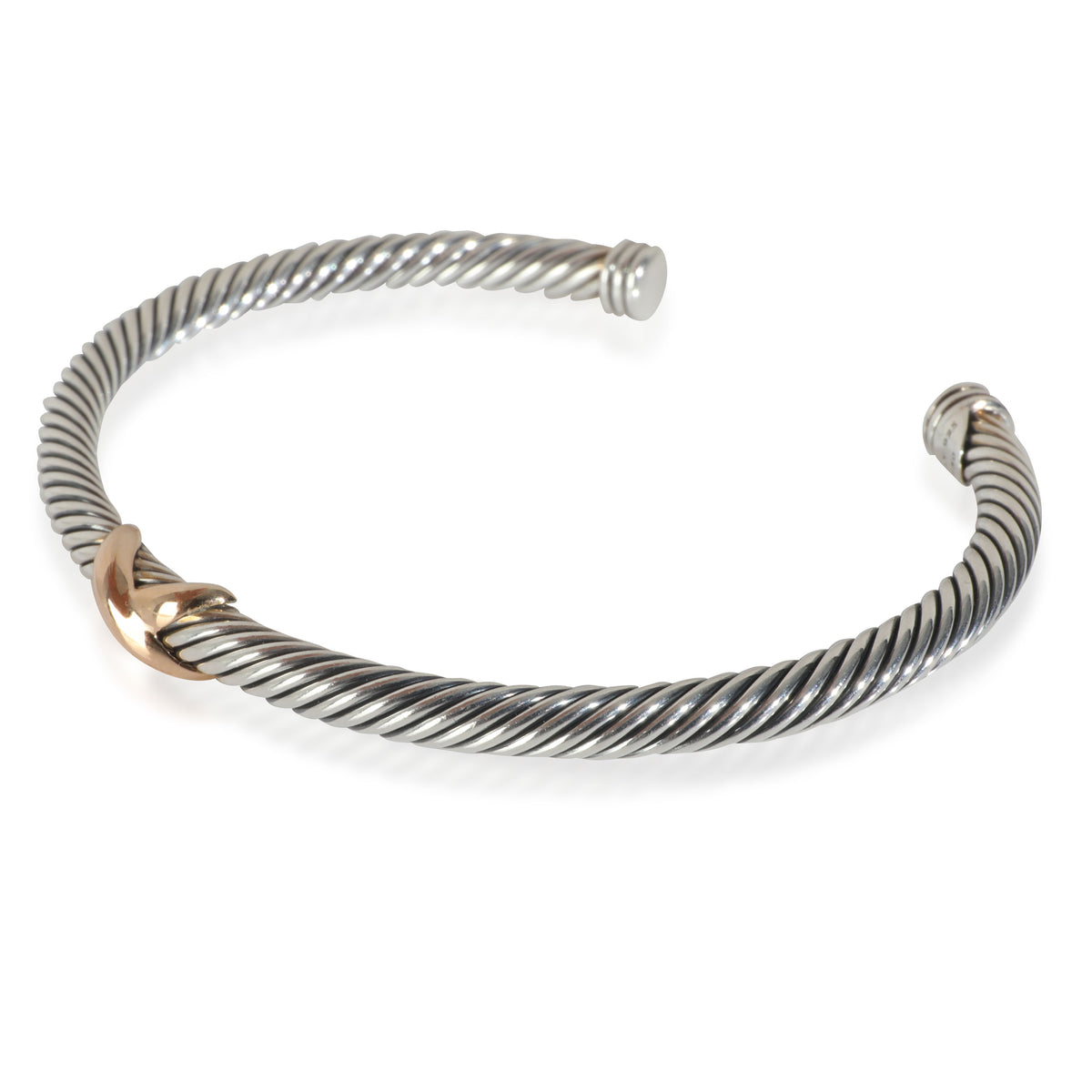 Rose Gold & Sterling Silver  Cable X Bracelet
