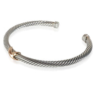 Rose Gold & Sterling Silver  Cable X Bracelet
