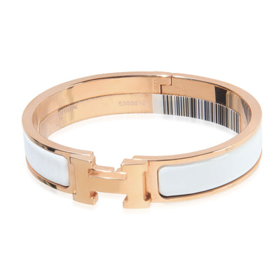 Gold-Plated  Clic H In Blanc Bracelet