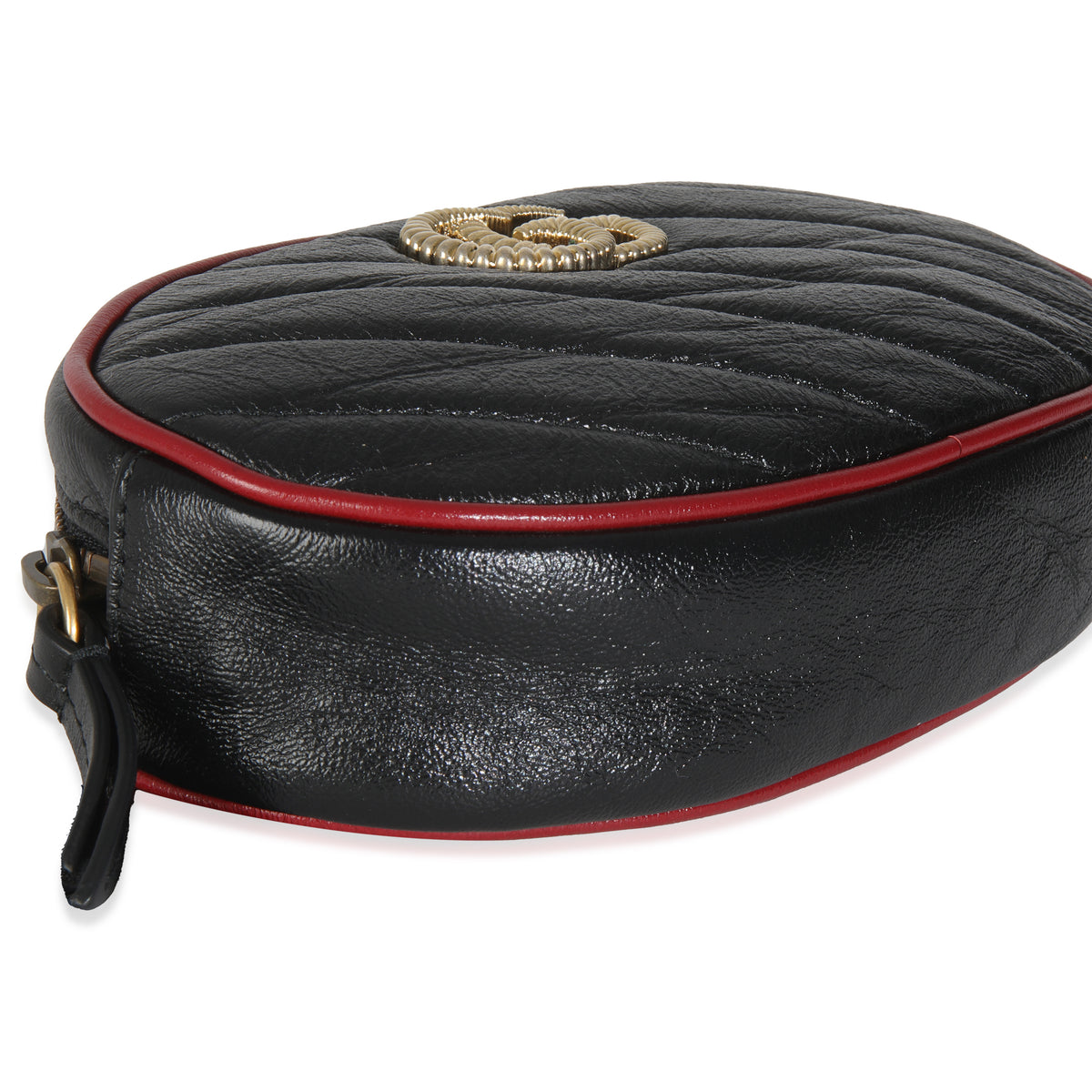 Black Azalea Calfskin Matelasse Diagonal Torchon GG Marmont Belt Bag