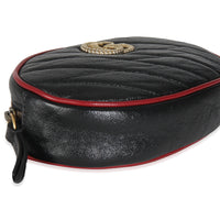 Black Azalea Calfskin Matelasse Diagonal Torchon GG Marmont Belt Bag