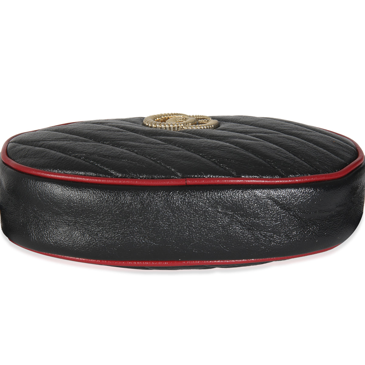 Black Azalea Calfskin Matelasse Diagonal Torchon GG Marmont Belt Bag