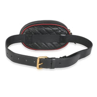 Black Azalea Calfskin Matelasse Diagonal Torchon GG Marmont Belt Bag