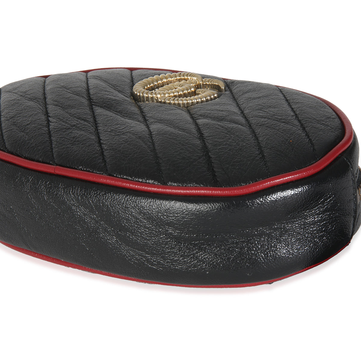 Black Azalea Calfskin Matelasse Diagonal Torchon GG Marmont Belt Bag