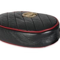 Black Azalea Calfskin Matelasse Diagonal Torchon GG Marmont Belt Bag