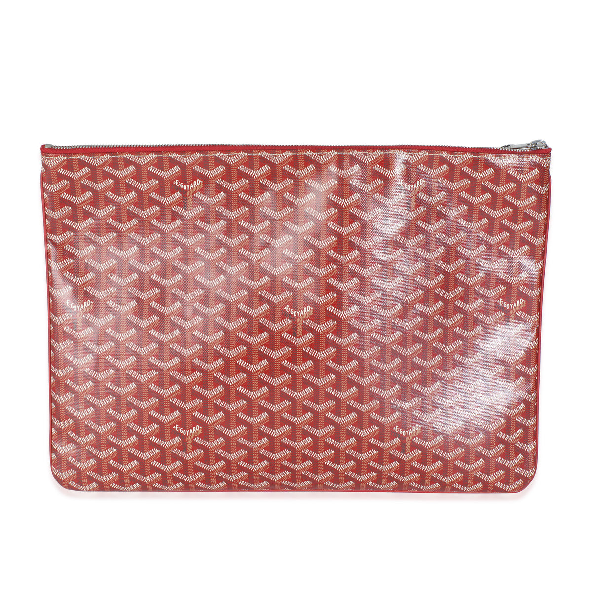 Red Goyardine Canvas Senat Pouch GM