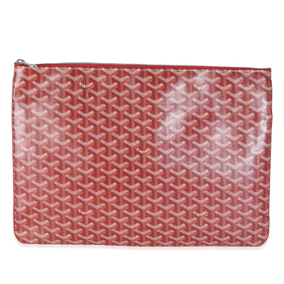 Red Goyardine Canvas Senat Pouch GM