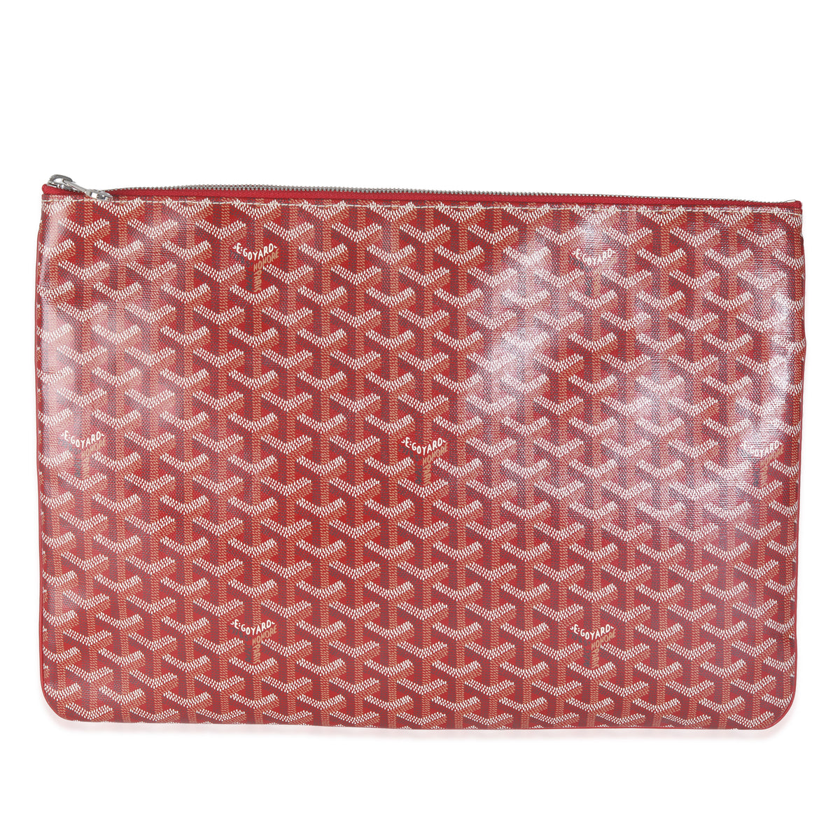 Red Goyardine Canvas Senat Pouch GM