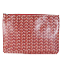 Red Goyardine Canvas Senat Pouch GM