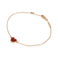 Rose Gold Carnelian Sweet Hearts Bracelet