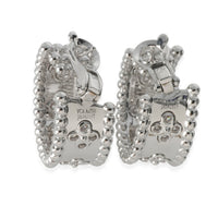 Van Cleef & Arpels White Gold Diamond Perlee Clovers Hoop Earrings bv
