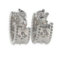 Van Cleef & Arpels White Gold Diamond Perlee Clovers Hoop Earrings bv