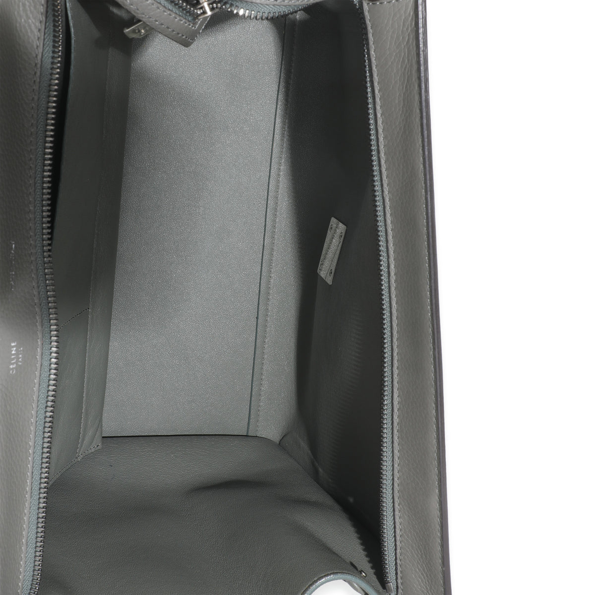 Grey Pebbled Leather and Suede Large Trapeze