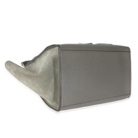 Grey Pebbled Leather and Suede Large Trapeze