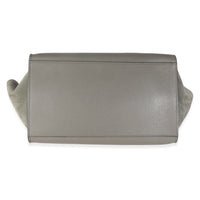 Grey Pebbled Leather and Suede Large Trapeze