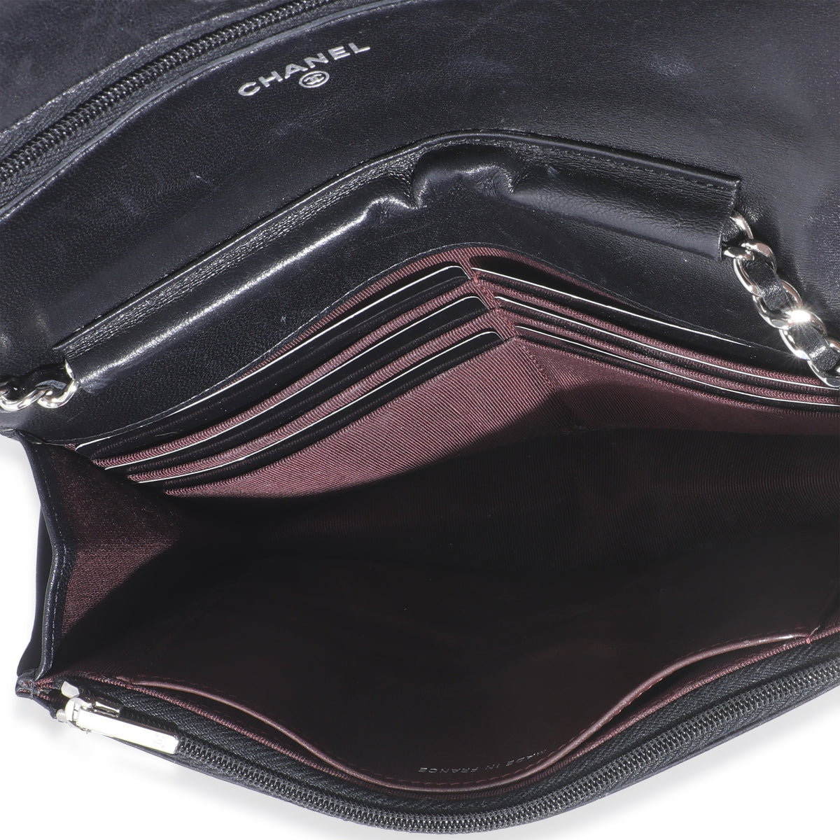 Black Quilted Lambskin Classic Wallet On Chain