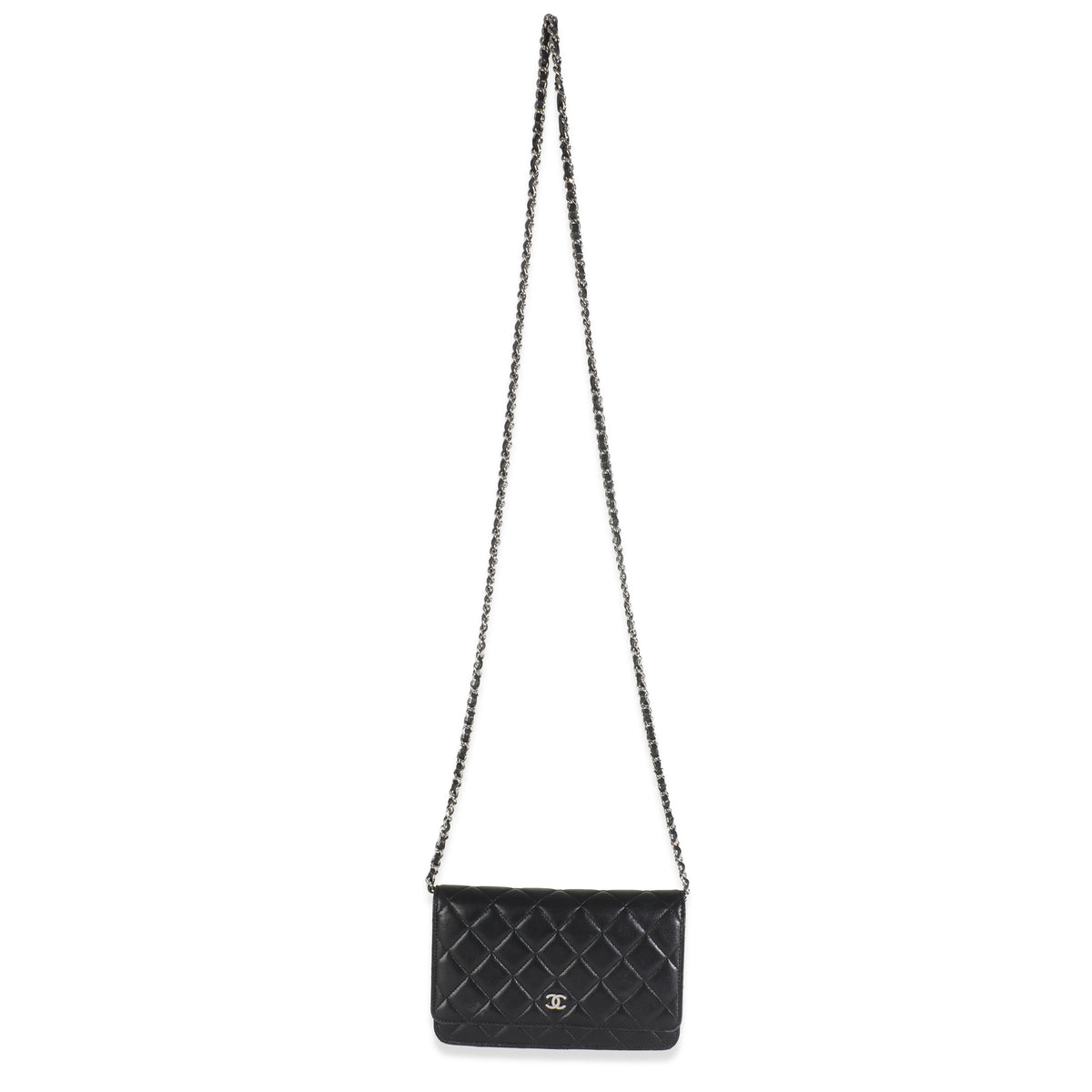 Black Quilted Lambskin Classic Wallet On Chain