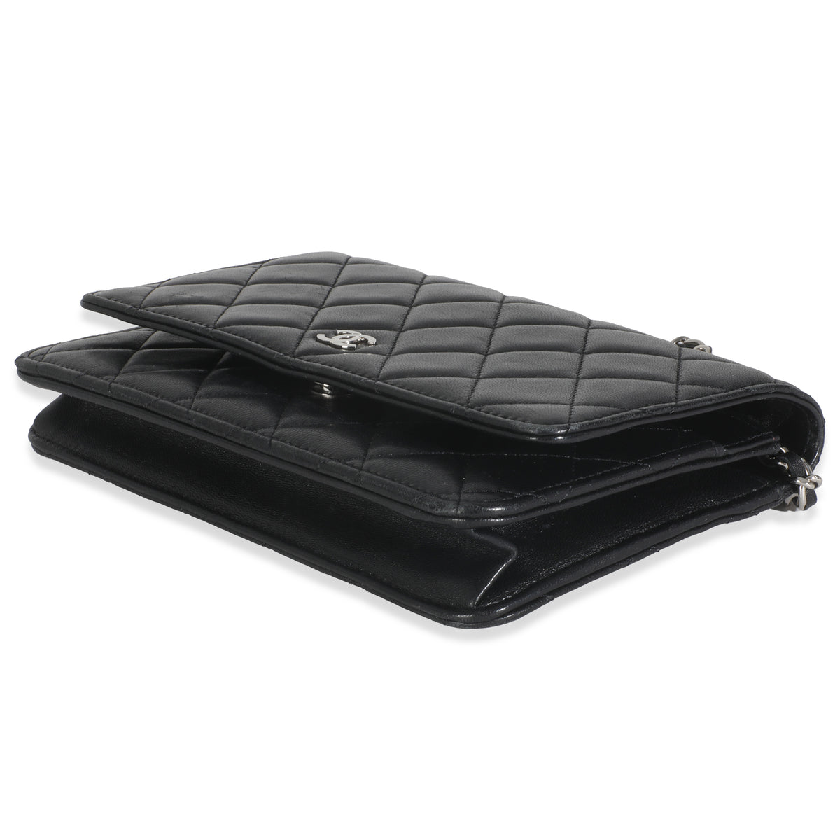 Black Quilted Lambskin Classic Wallet On Chain