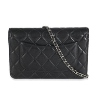 Black Quilted Lambskin Classic Wallet On Chain