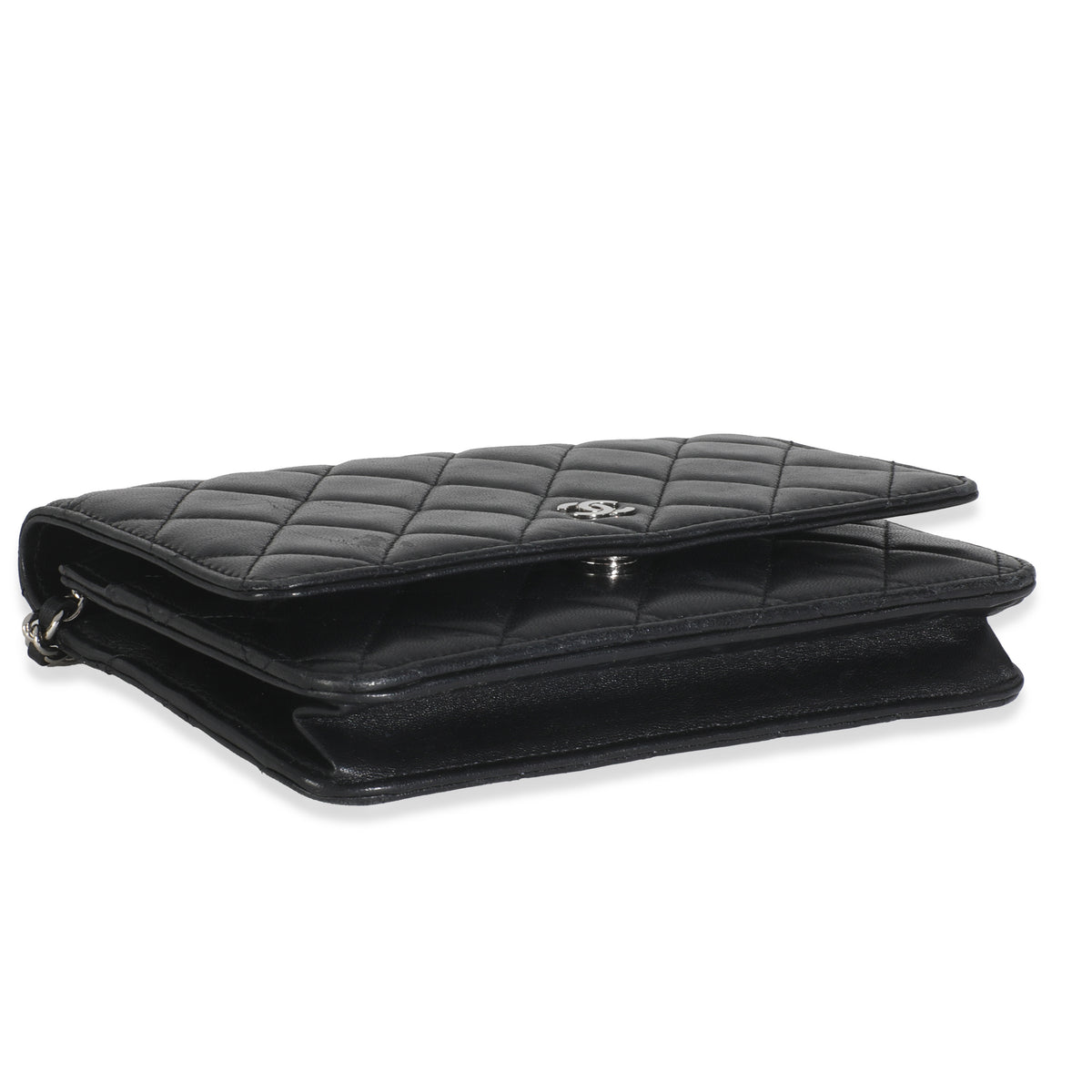 Black Quilted Lambskin Classic Wallet On Chain