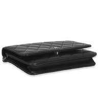 Black Quilted Lambskin Classic Wallet On Chain