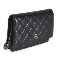 Black Quilted Lambskin Classic Wallet On Chain