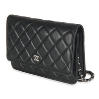 Black Quilted Lambskin Classic Wallet On Chain