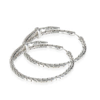 Sterling Silver Diamond Classic Spear Hoop Earrings