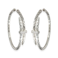 Sterling Silver Diamond Classic Spear Hoop Earrings