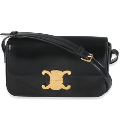 Black Shiny Calfskin Triomphe Shoulder bag