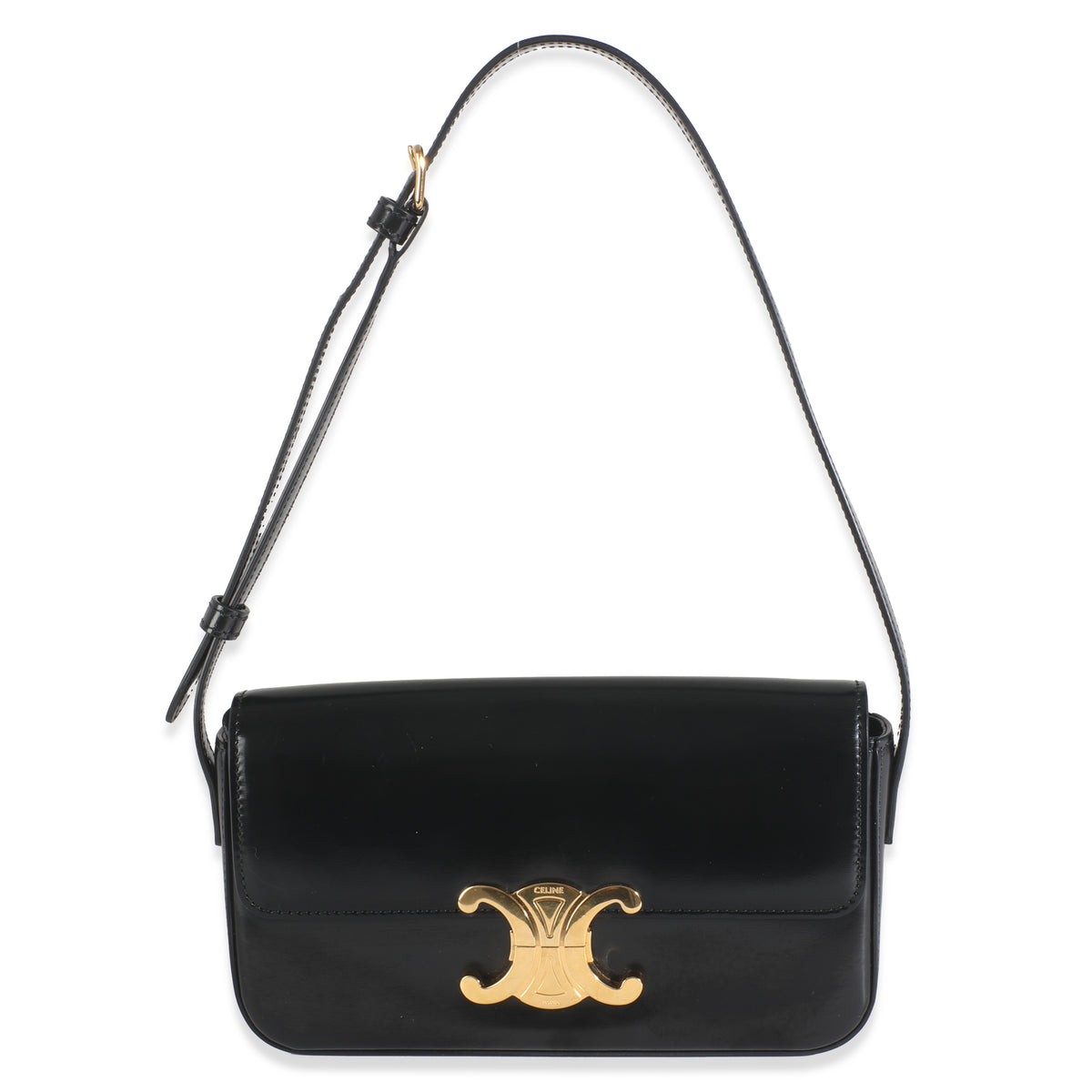 Black Shiny Calfskin Triomphe Shoulder bag