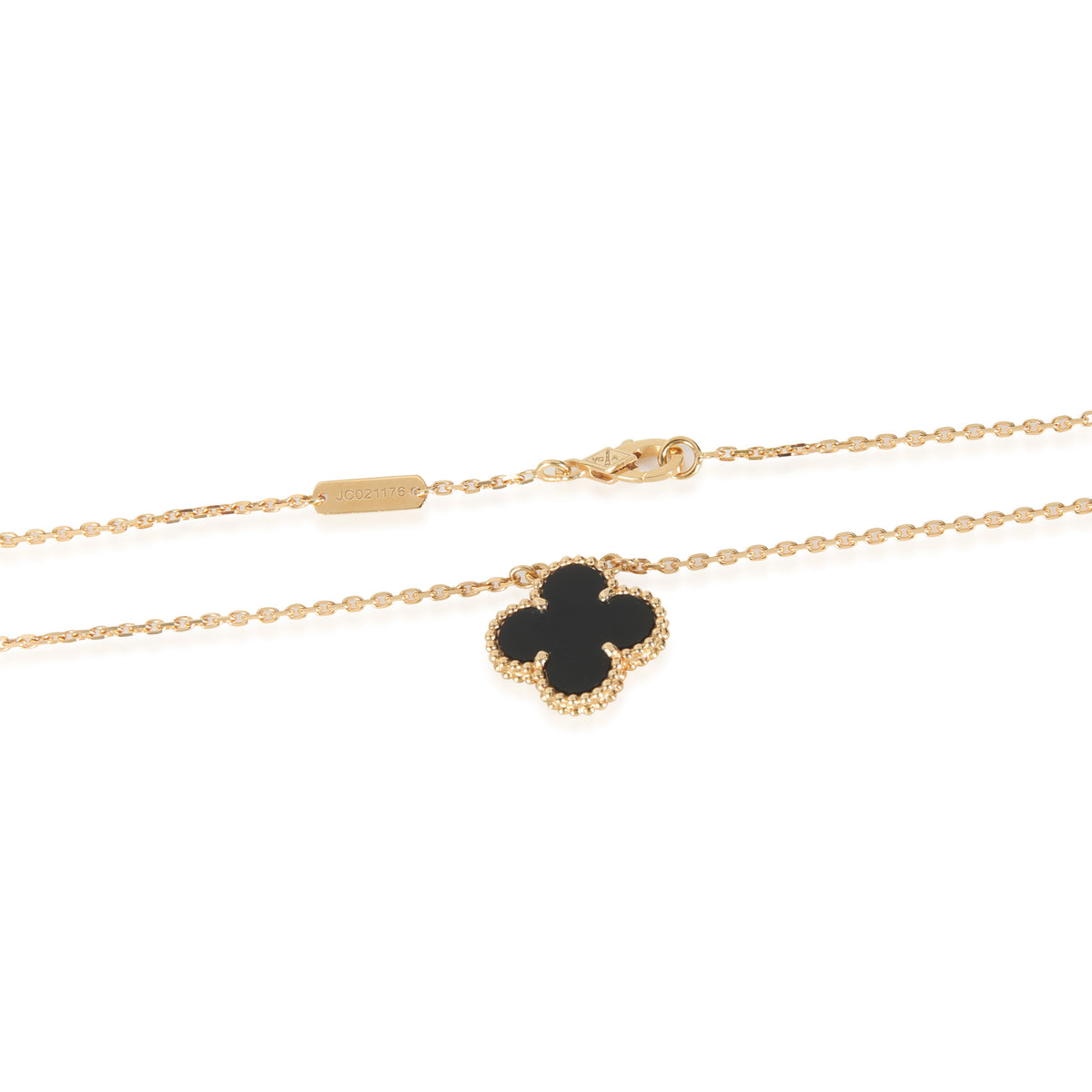 Yellow Gold Onyx Vintage Alhambra Pendant