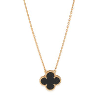 Yellow Gold Onyx Vintage Alhambra Pendant