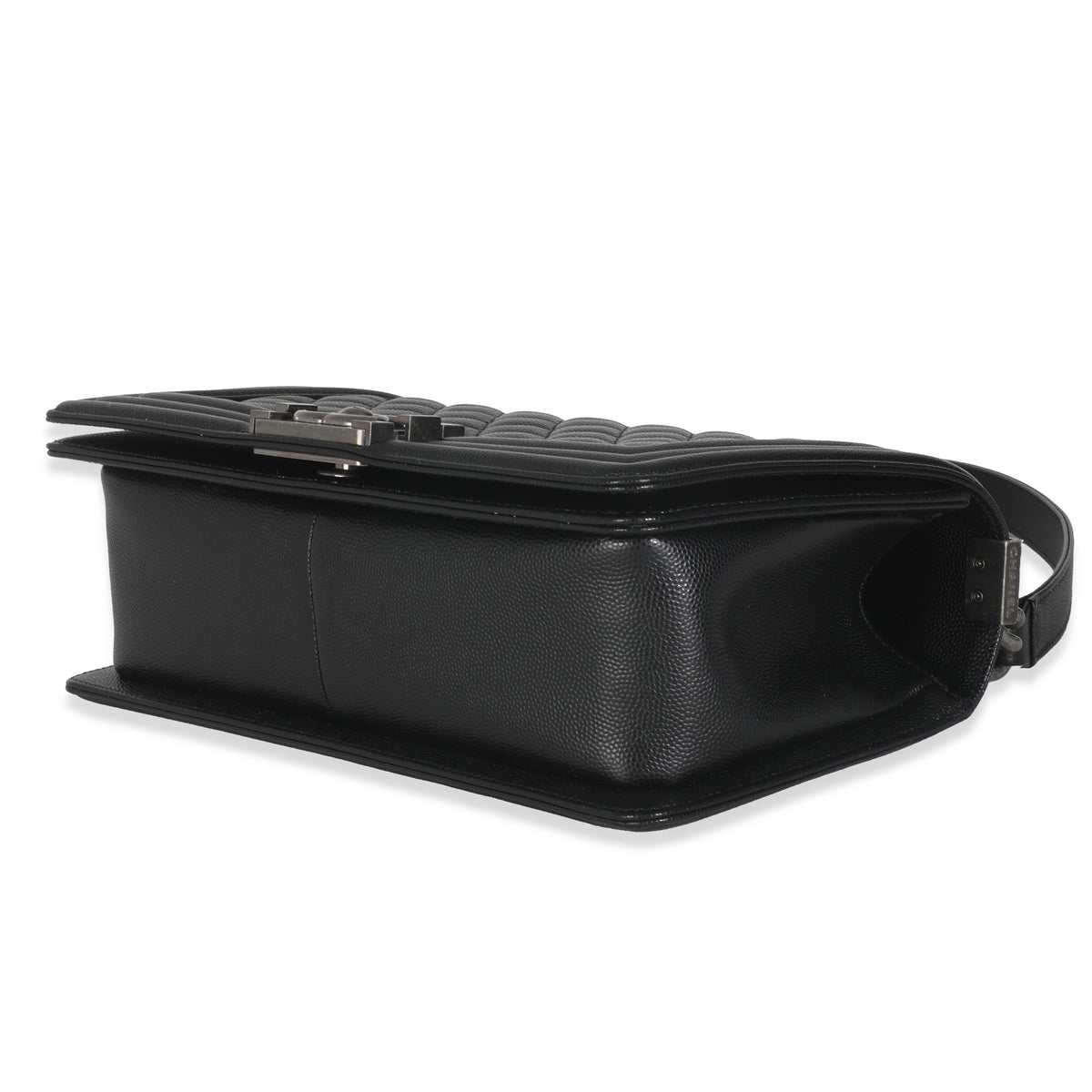 Black Quilted Old Medium Boy Bag