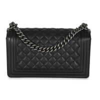 Black Quilted Old Medium Boy Bag