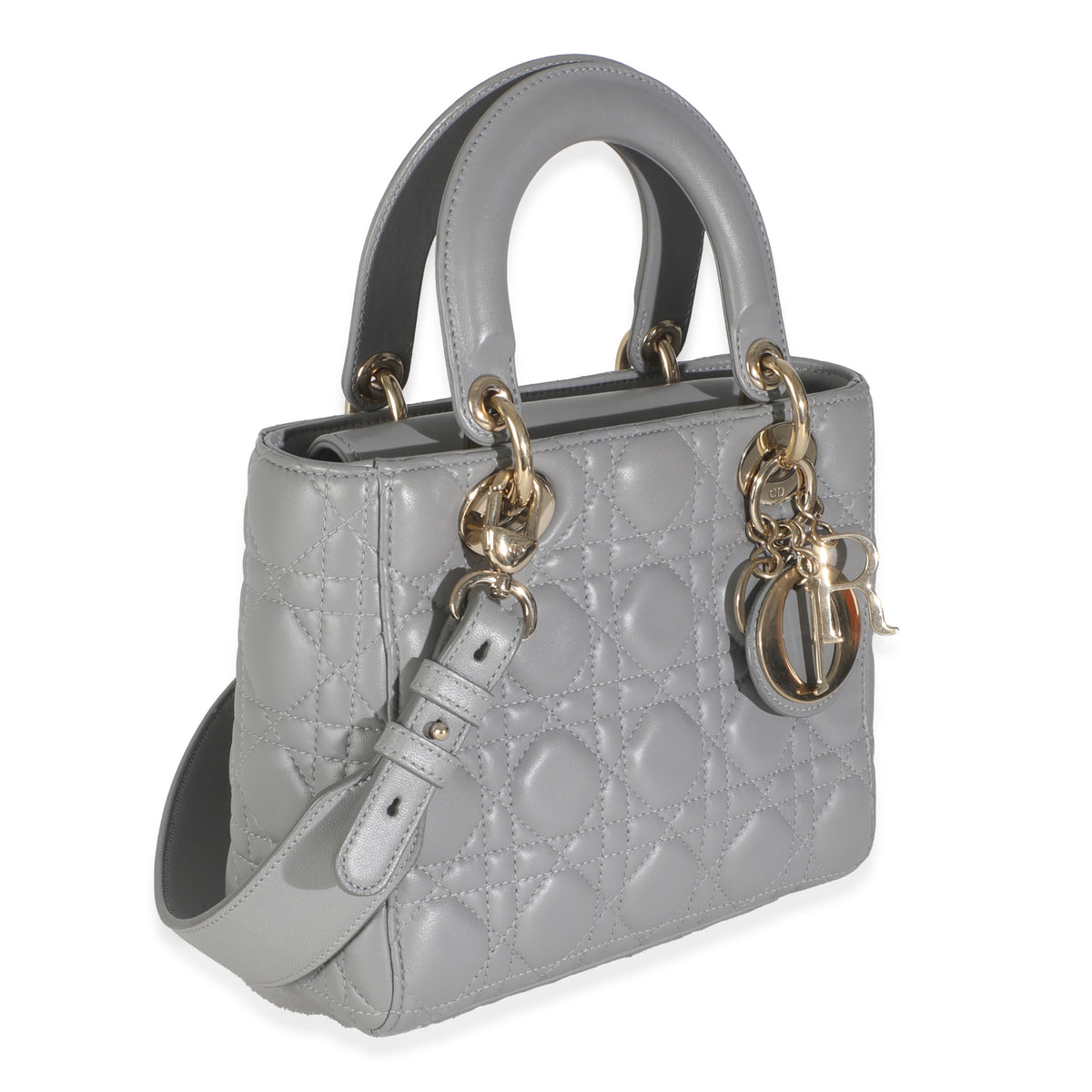 Grey Cannage Quilted Lambskin Small My ABC Lady Dior
