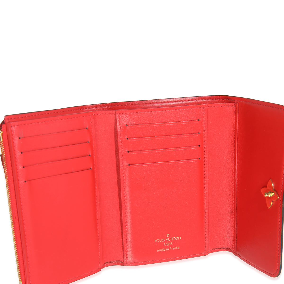 Monogram Canvas Flower Lock Compact Wallet