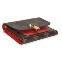 Monogram Canvas Flower Lock Compact Wallet