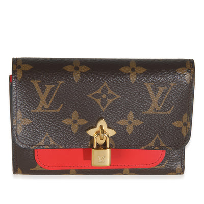 Monogram Canvas Flower Lock Compact Wallet