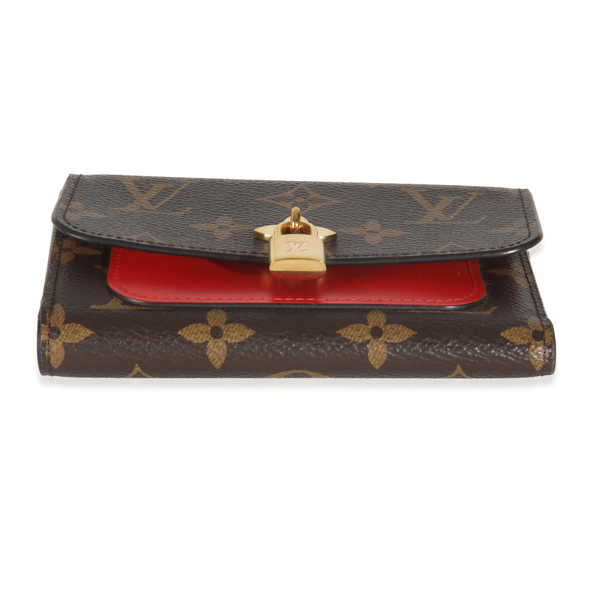 Monogram Canvas Flower Lock Compact Wallet