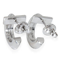 White Gold  Tiffany T T1 Hoop Earrings