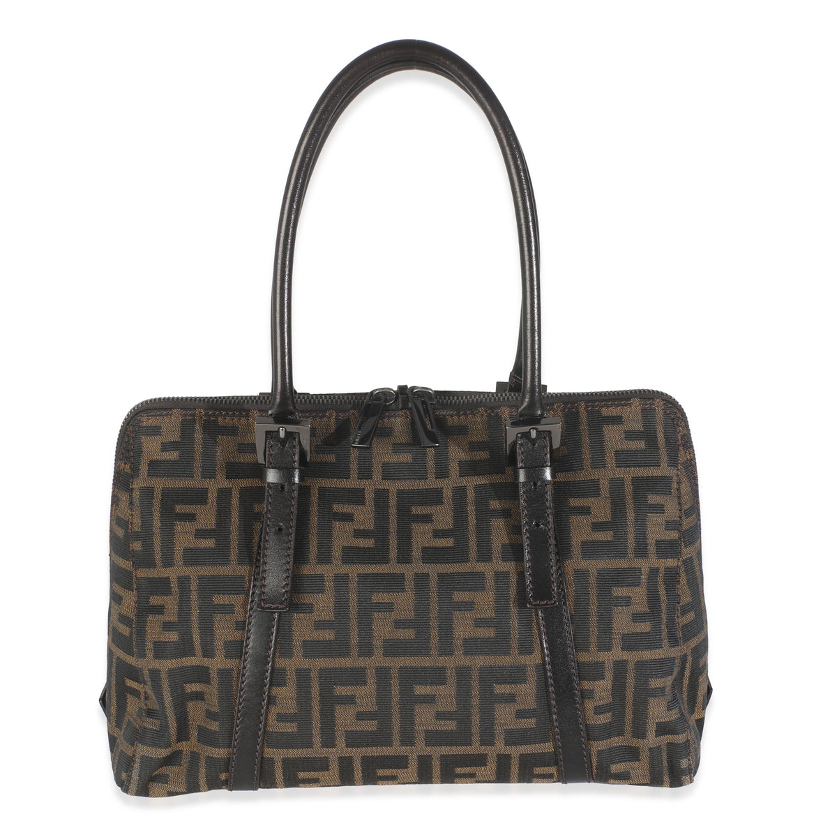 Vintage Brown Zucca Canvas Top Handle Bag