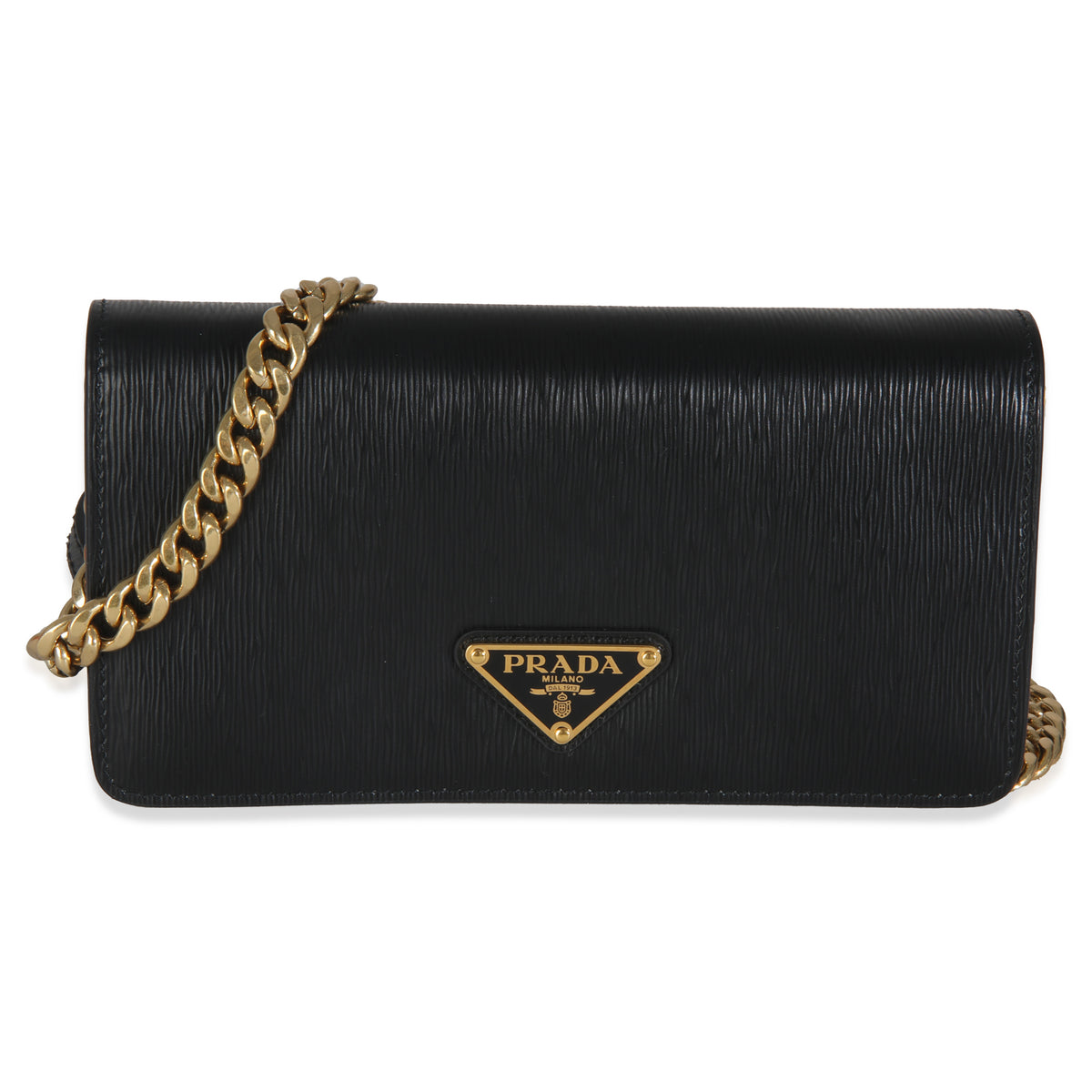 Black Vitello Move Calfskin Wallet On Chain
