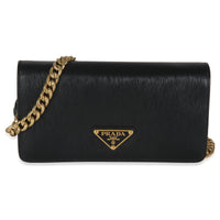 Black Vitello Move Calfskin Wallet On Chain