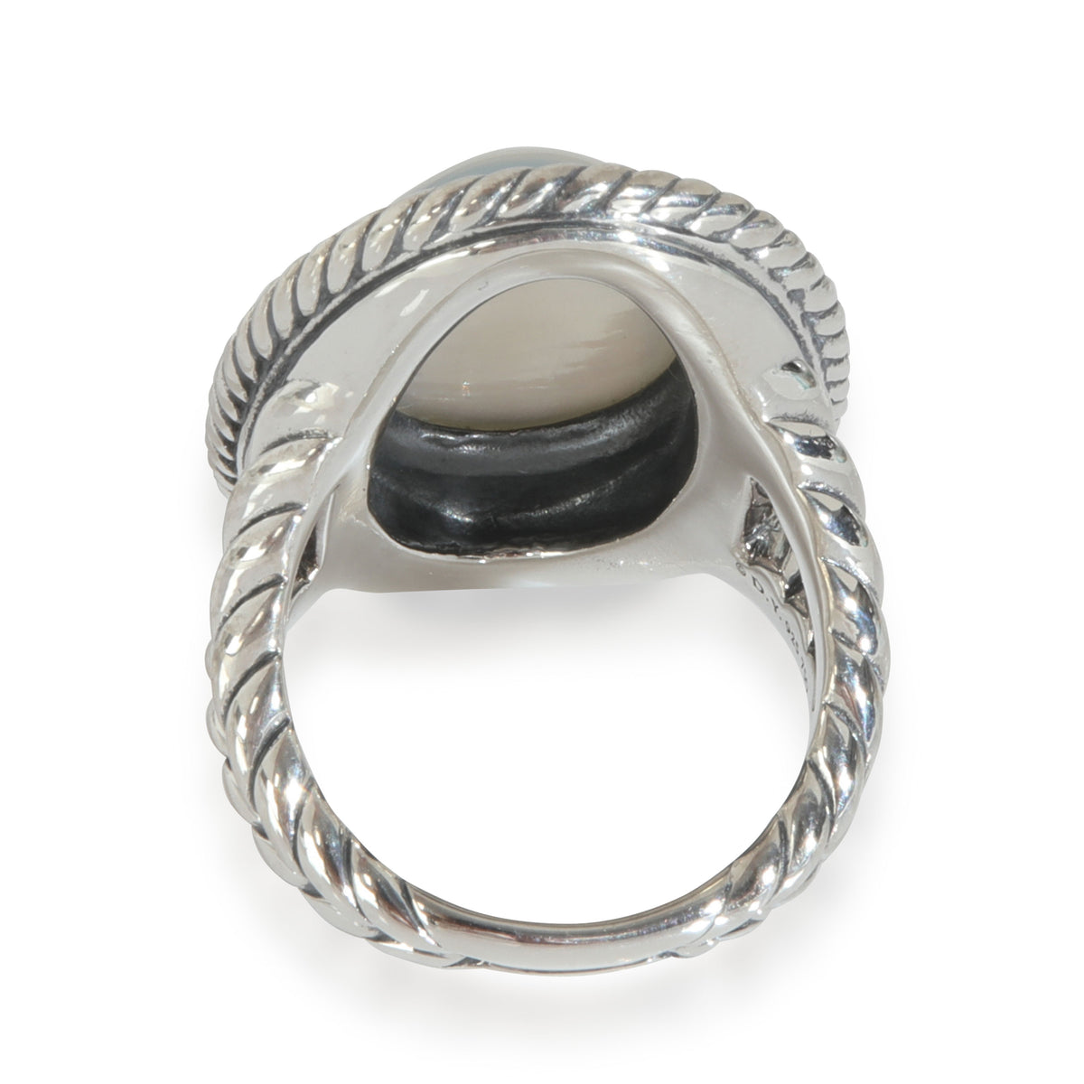 Yellow Gold & Sterling Silver  Moon Quartz Coil Ring Ring