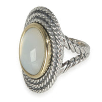 Yellow Gold & Sterling Silver  Moon Quartz Coil Ring Ring